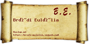 Bródi Eulália névjegykártya